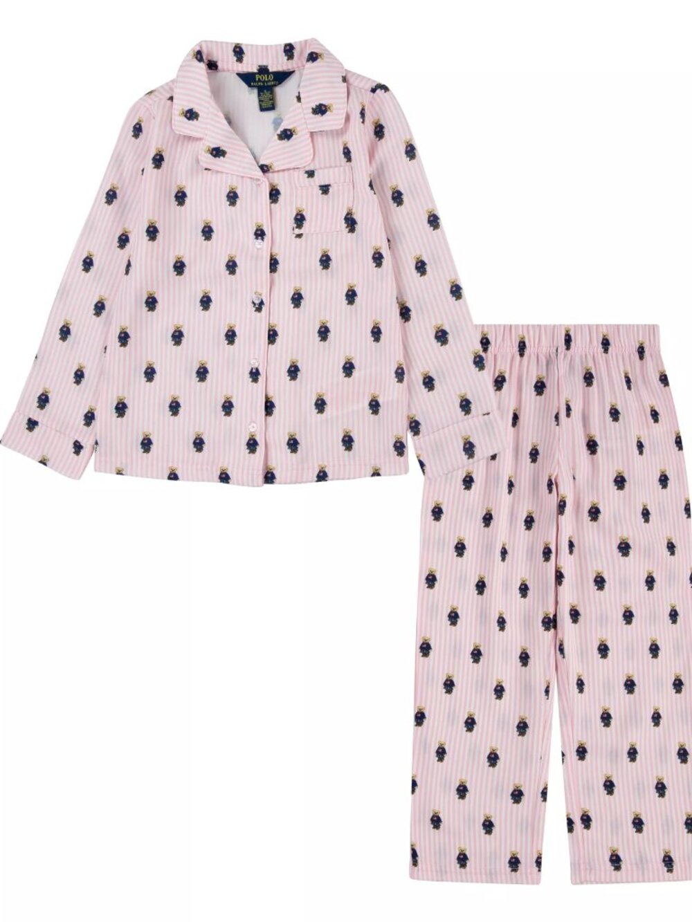 Polo Ralph Lauren Toddler Girls Polo Bear Long Sleeve and Pant Pajamas, 2-Piece - Picture 3 of 6
